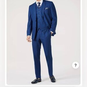 Marc New York Men's Blue Modern-Fit 3-Piece Suit Jacket, Vest, Pants